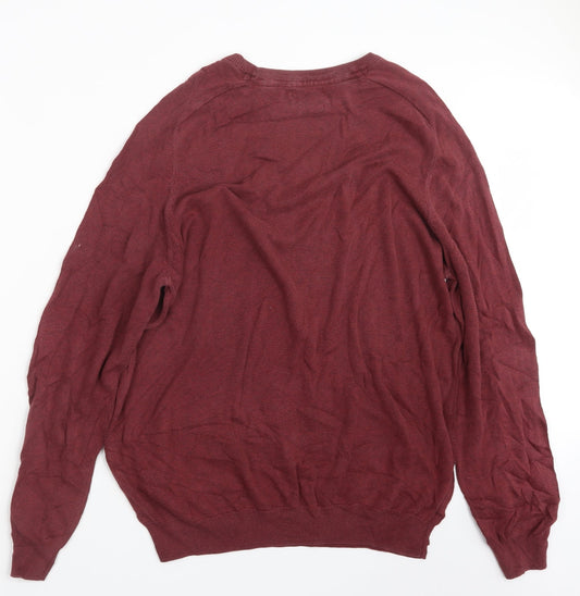 TU Mens Red  Knit Pullover Jumper Size XL