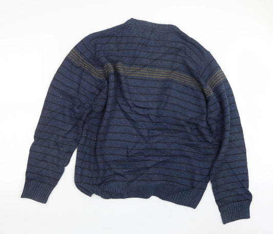 EWM Mens Blue Knit Pullover Jumper Size L