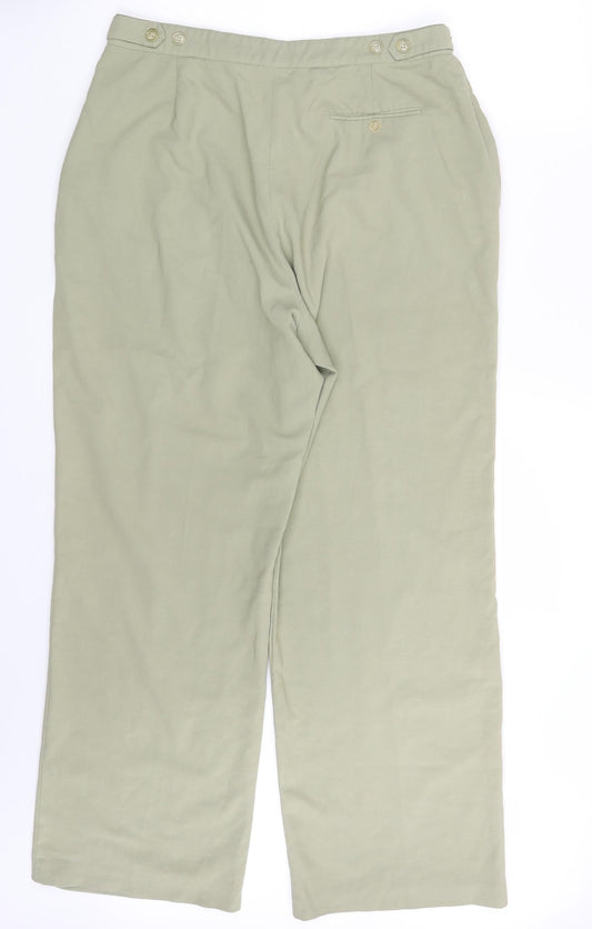 Bonmarché Womens Green Dress Pants Trousers Size 18 L28 in