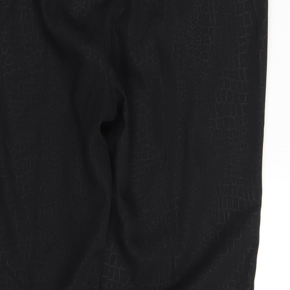 Eugen Klein Womens Black Animal Print Chino Trousers Size 14 L29 in