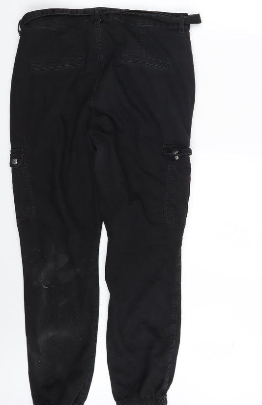 Select Womens Black Denim Carrot Trousers Size 16 L28 in