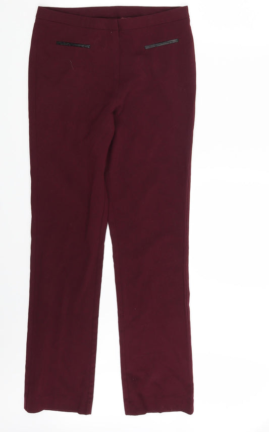Womens UK Size 10 Epilogue Regular Fit Dress Pants Purple Trousers