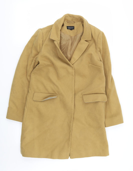 Womens UK Size 6 Topshop Yellow Overcoat