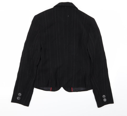 NEXT Womens Black Striped Jacket Blazer Size 8