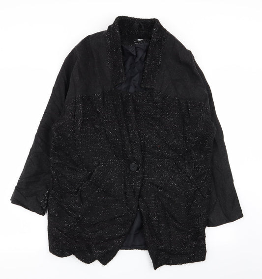 Womens UK Size 8 Topshop Black Overcoat