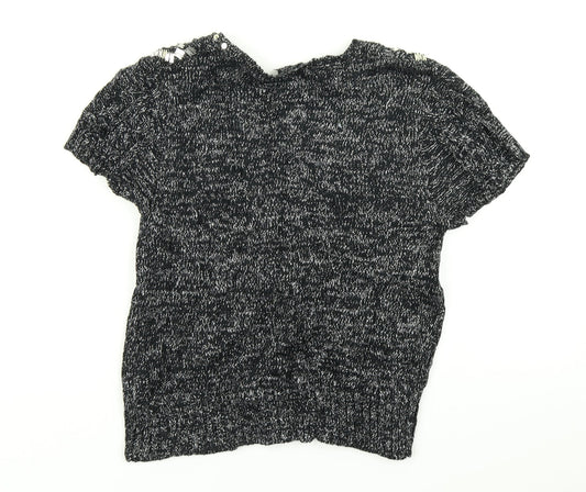 Topshop Womens Grey Knit Cardigan Jumper Size 10