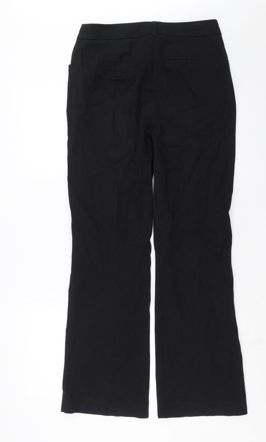 TU Womens Black Rayon Trousers Size 10 L30 in