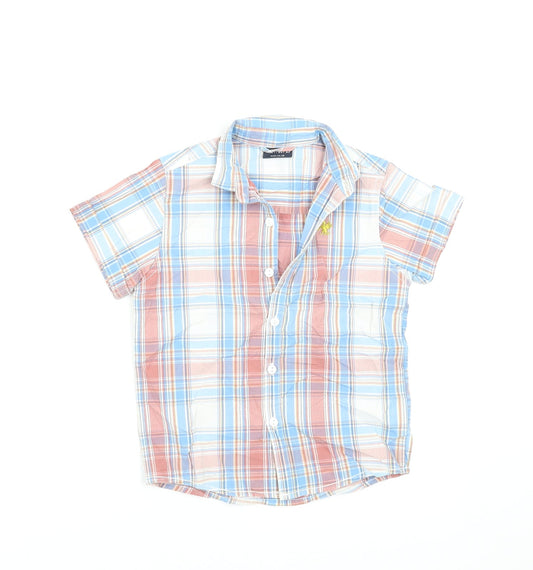 NEXT Boys Blue Plaid Basic Button-Up Size 5 Years