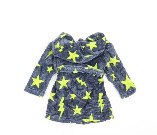 Blue Zoo Baby Blue Solid Robe Size 12-18 Months - Star Pattern
