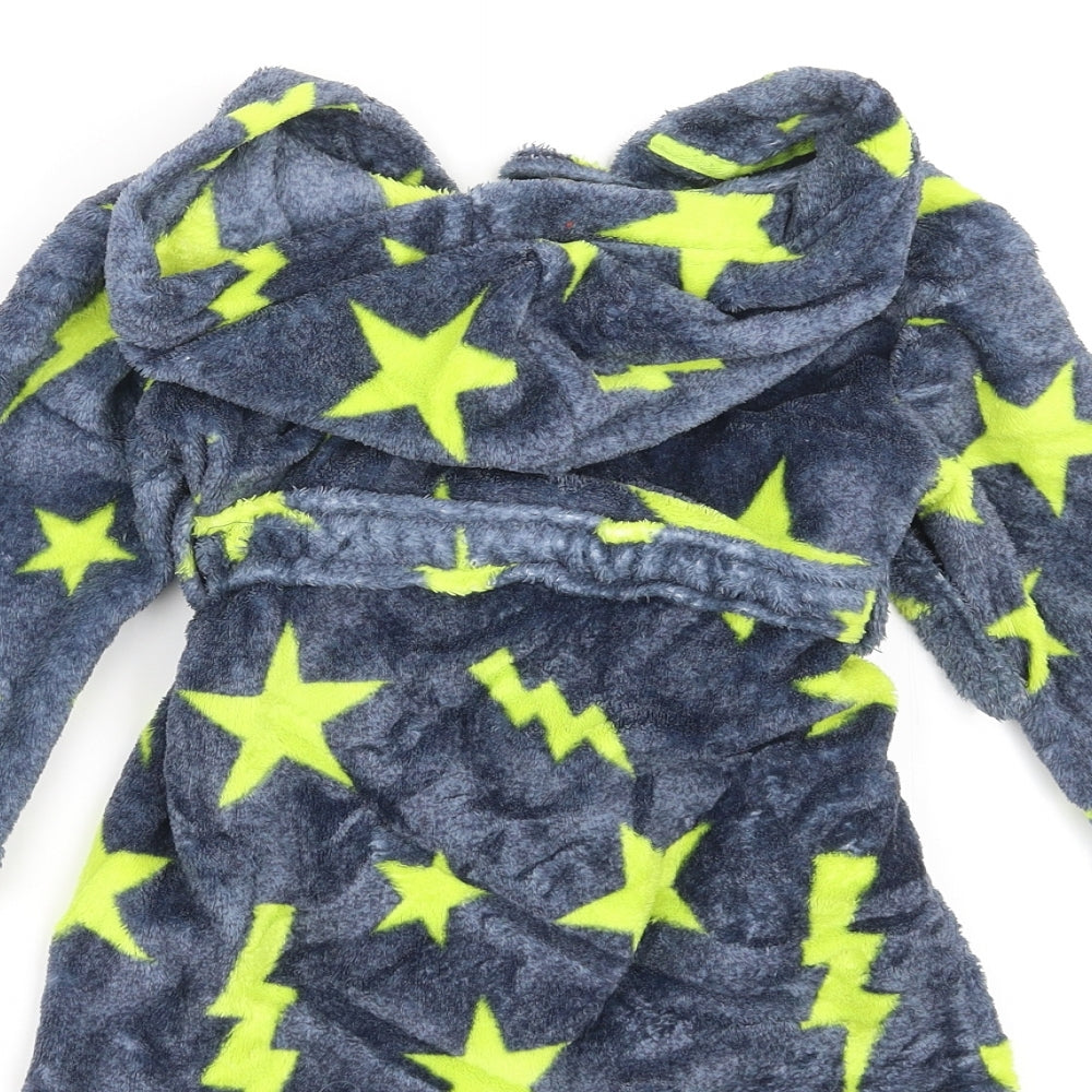 Brand and care label for Blue Zoo Baby Blue Solid Robe, size 12-18, Months - Star Pattern