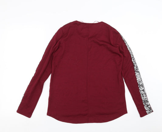 Primark Womens Purple Knit Pullover Jumper Size 10 - sequins