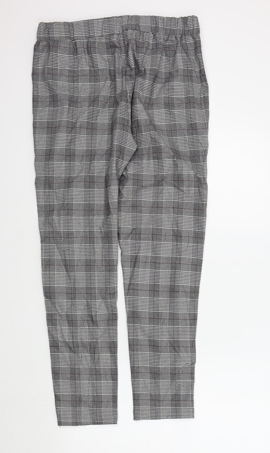 Mauvais Womens Black Check Trousers Size L L28 in