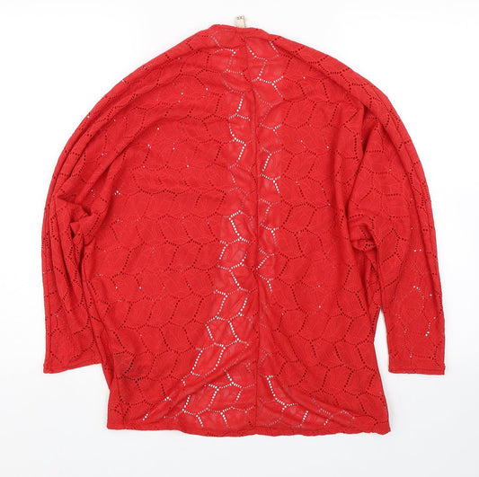 Womens UK Size XS H&M Red Cardigan Jumper