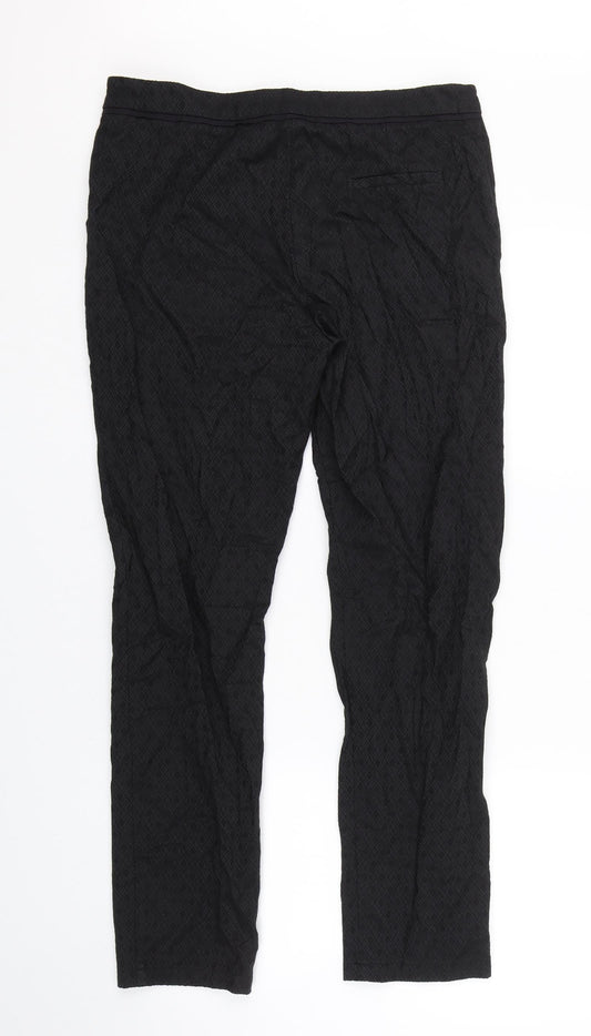 Jobis Womens Black Argyle/Diamond Trousers Size 12 L27 in