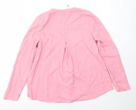 M&S Womens Pink Basic Blouse Size 8
