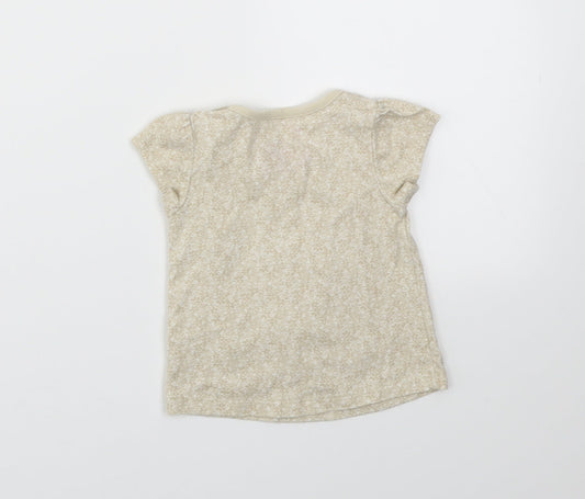 TU Girls Beige Basic T-Shirt Size 0-3 Months