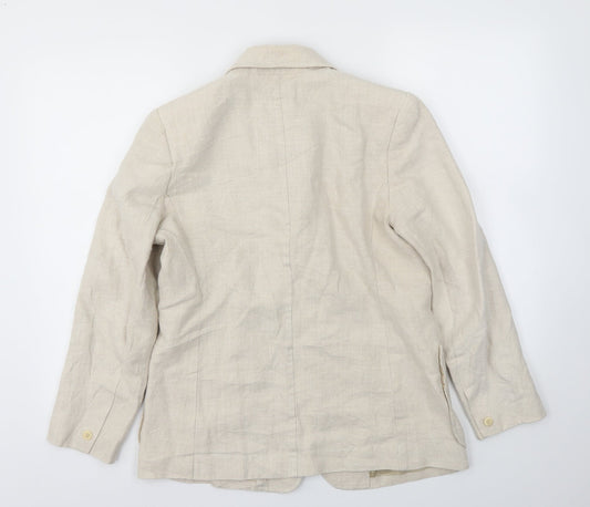 Platinum Womens Beige Jacket Blazer Size 12
