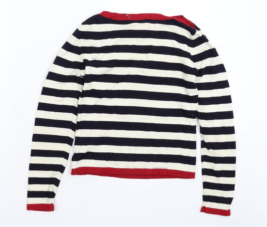 Marks and Spencer Womens Multicoloured Striped Knit Pullover Jumper Size 10