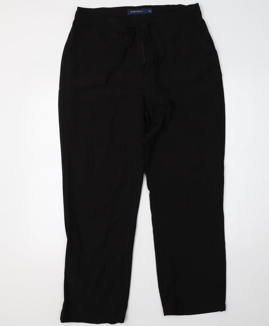 Womens UK Size 32 River Island Regular Fit Sweatpants Black Trousers