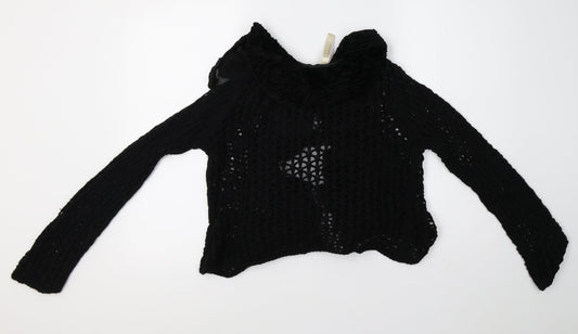 oui moments Womens Black Knit Cardigan Jumper Size 12