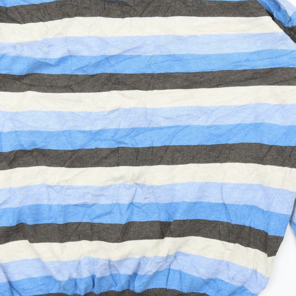 Debenhams Mens Blue Striped Pullover Jumper Size XL
