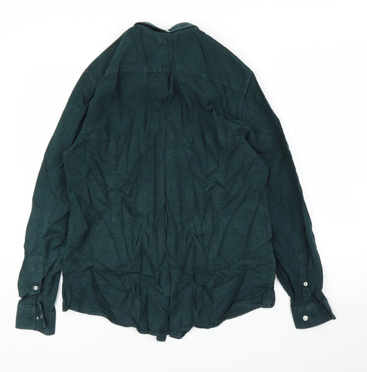 River Island Mens Green Button-Up Size L