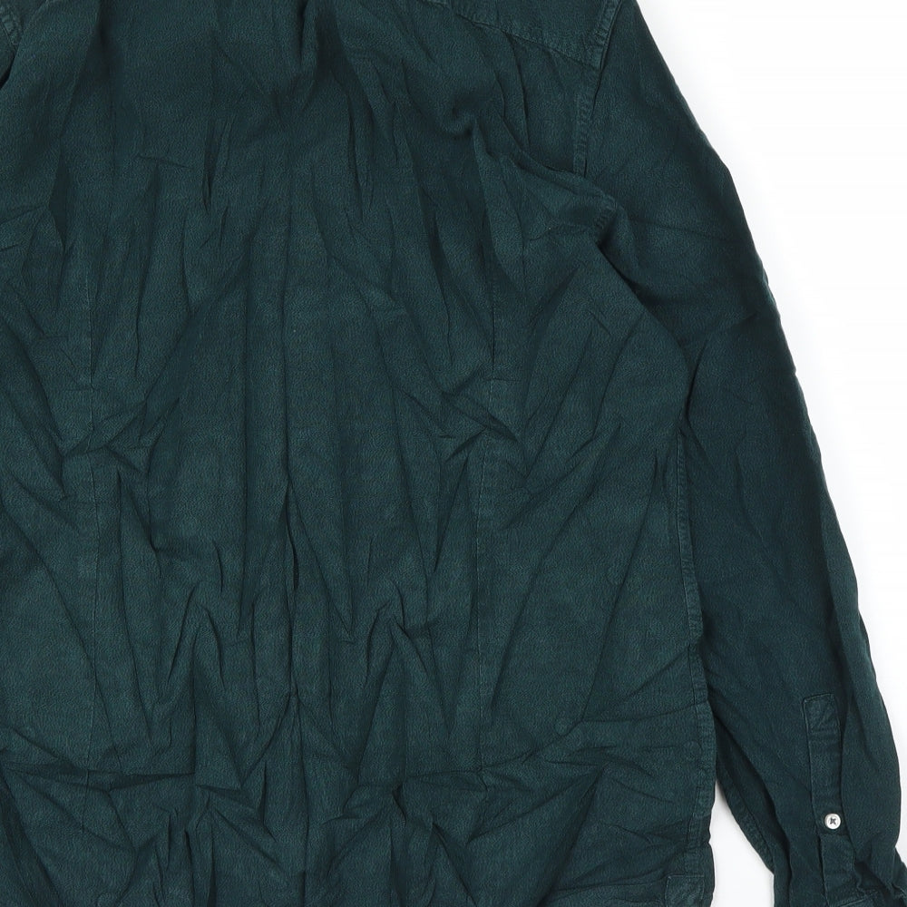 River Island Mens Green Button-Up Size L