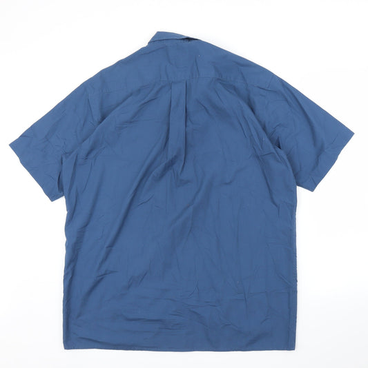 Academy Mens Blue Button-Up Size L