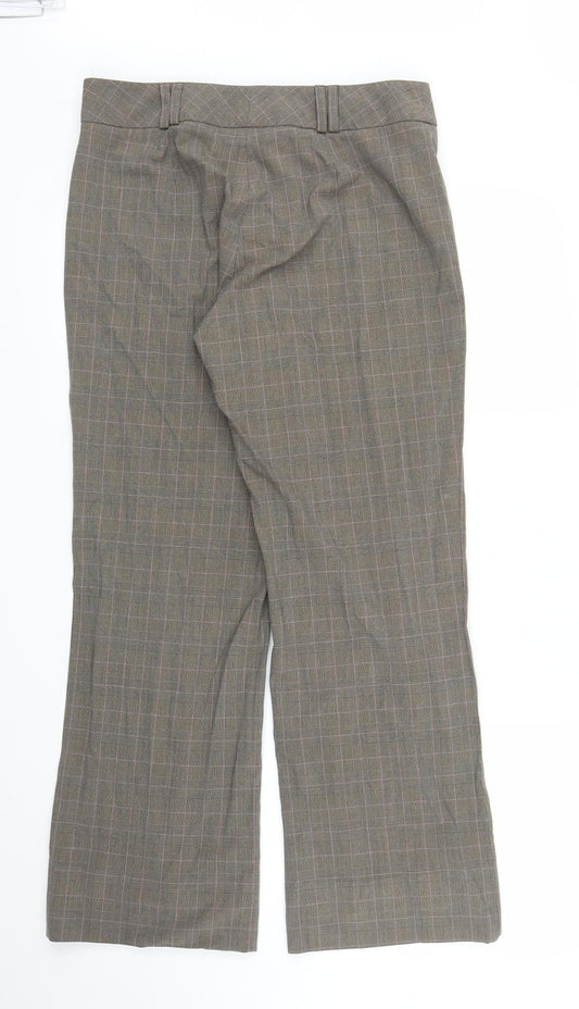 AMARANTO Womens Grey Plaid Trousers Size 12 L27 in