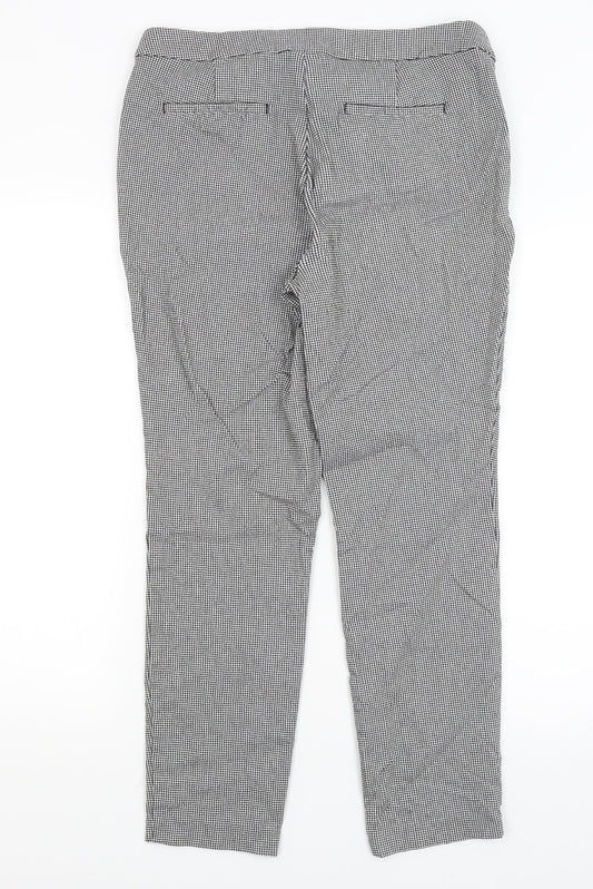 Cynthia Rowley Womens Grey Houndstooth Trousers Size 14 L27 in
