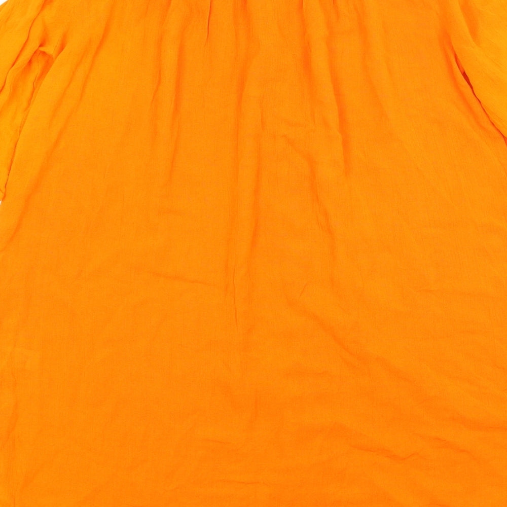 Womens UK Size S Matalan Orange Basic Button-Up