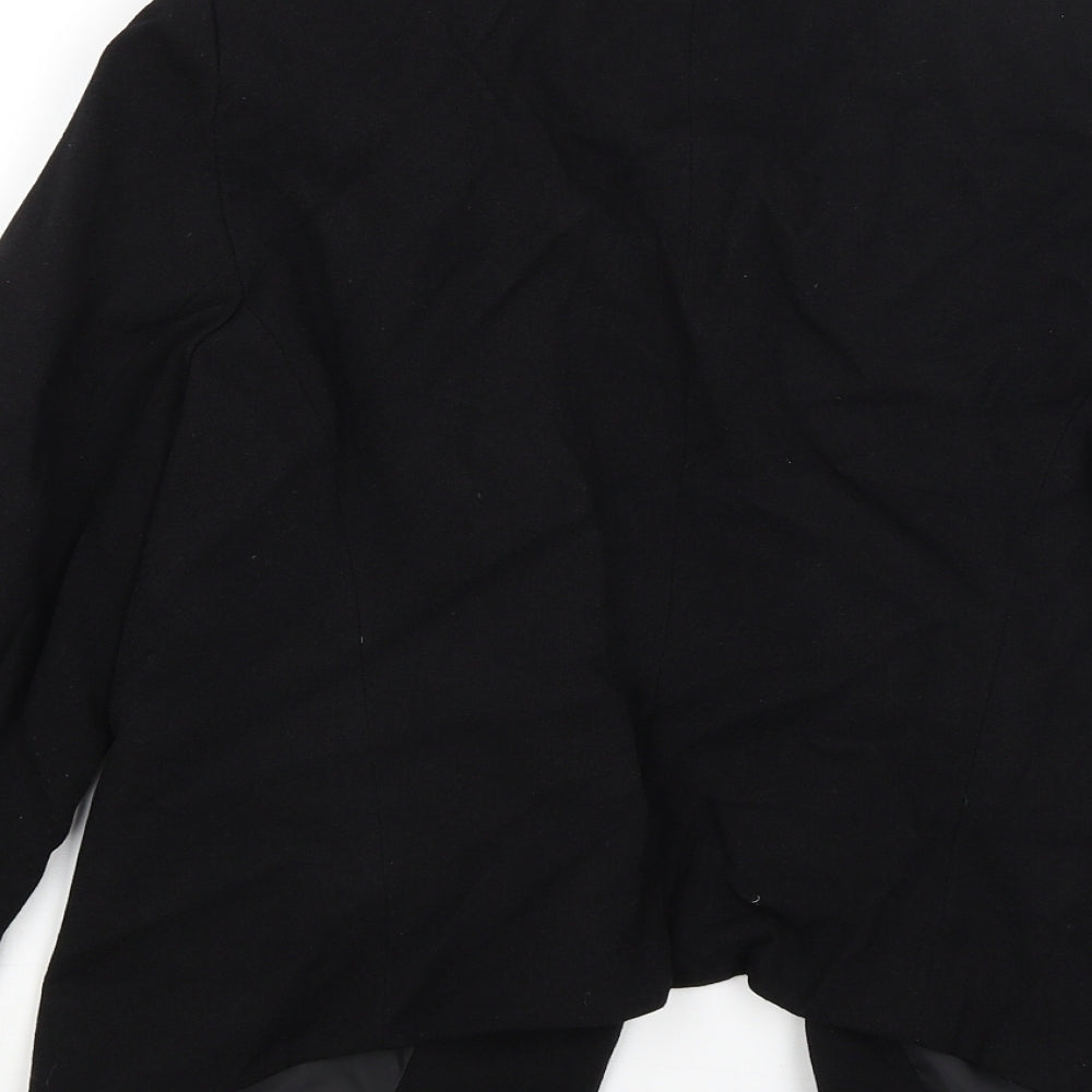 Brand and care label for Papaya women’s black jacket blazer, size UK 12