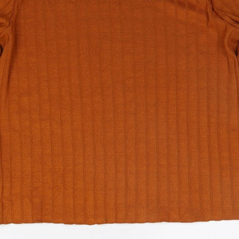 Papaya Womens Orange Basic T-Shirt Size 12