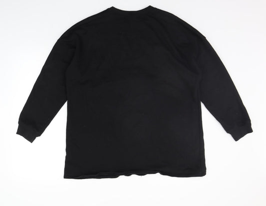 Womens UK Size 6 Missguided Black Henley Jumper