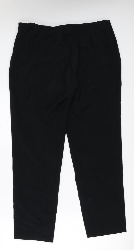 Womens UK Size 14 Marks and Spencer Regular Fit Black Trousers