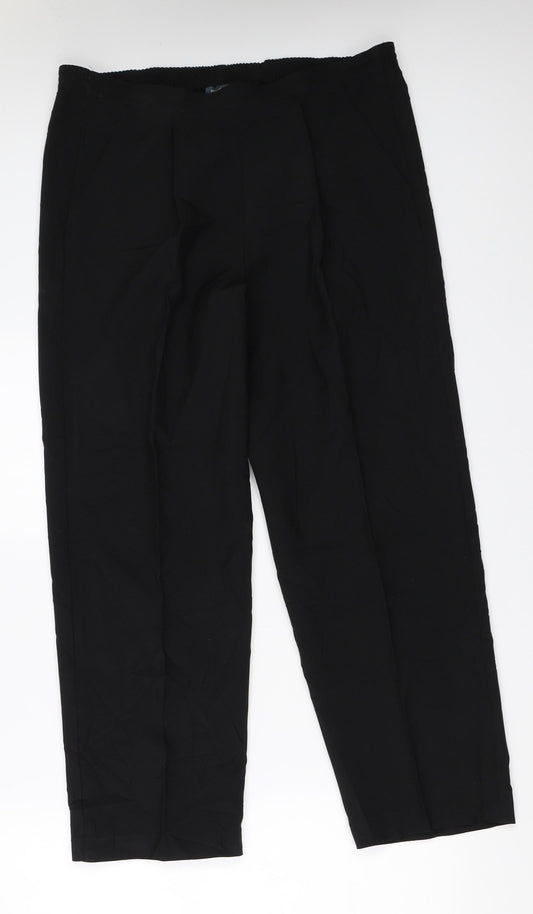 Womens UK Size 12 Editions Regular Fit Black Trousers