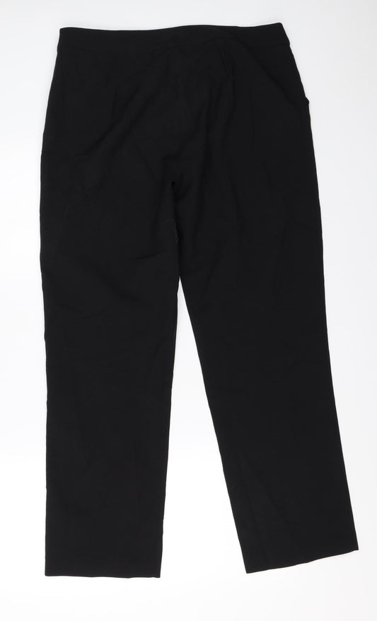 AMARANTO Womens Black Trousers Size 14 L28 in