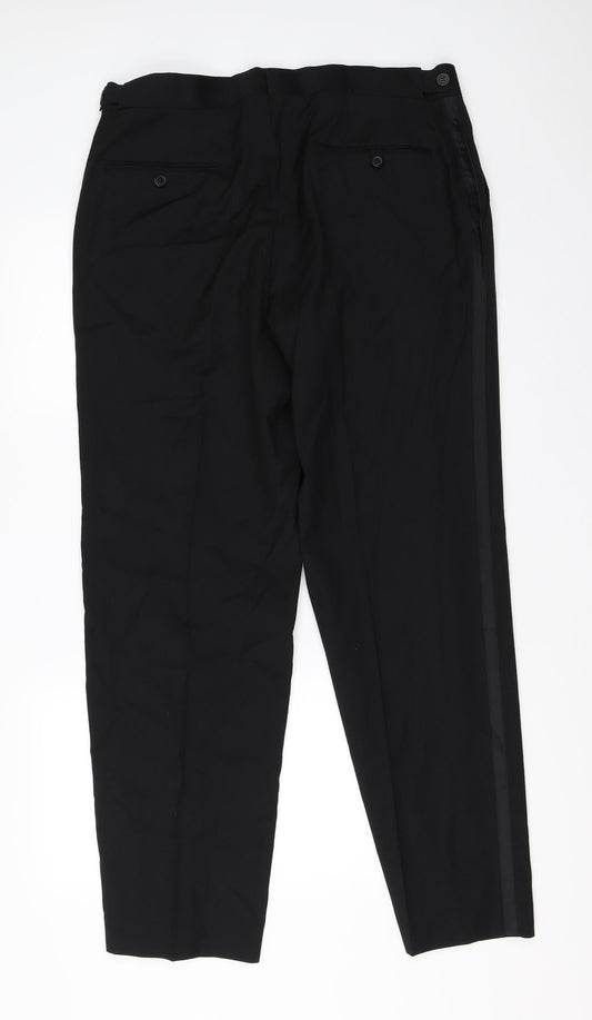 Taylor & Wright Mens Black Trousers Size 36 in L31 in