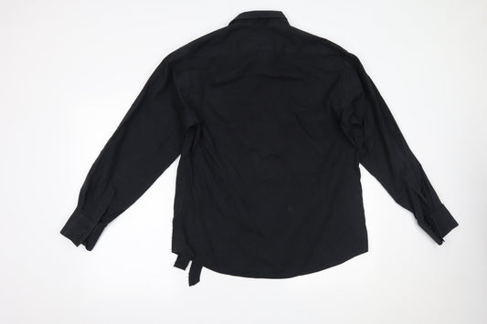 Mens UK Size 40 Peter Werth Black Button-Up Long Sleeve Casual Shirt