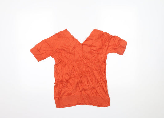 TU Womens Orange Basic Blouse Size 12