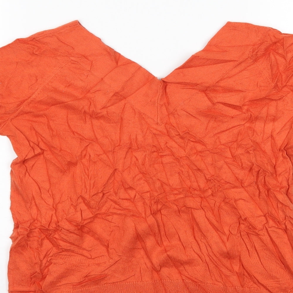 TU Womens Orange Basic Blouse Size 12