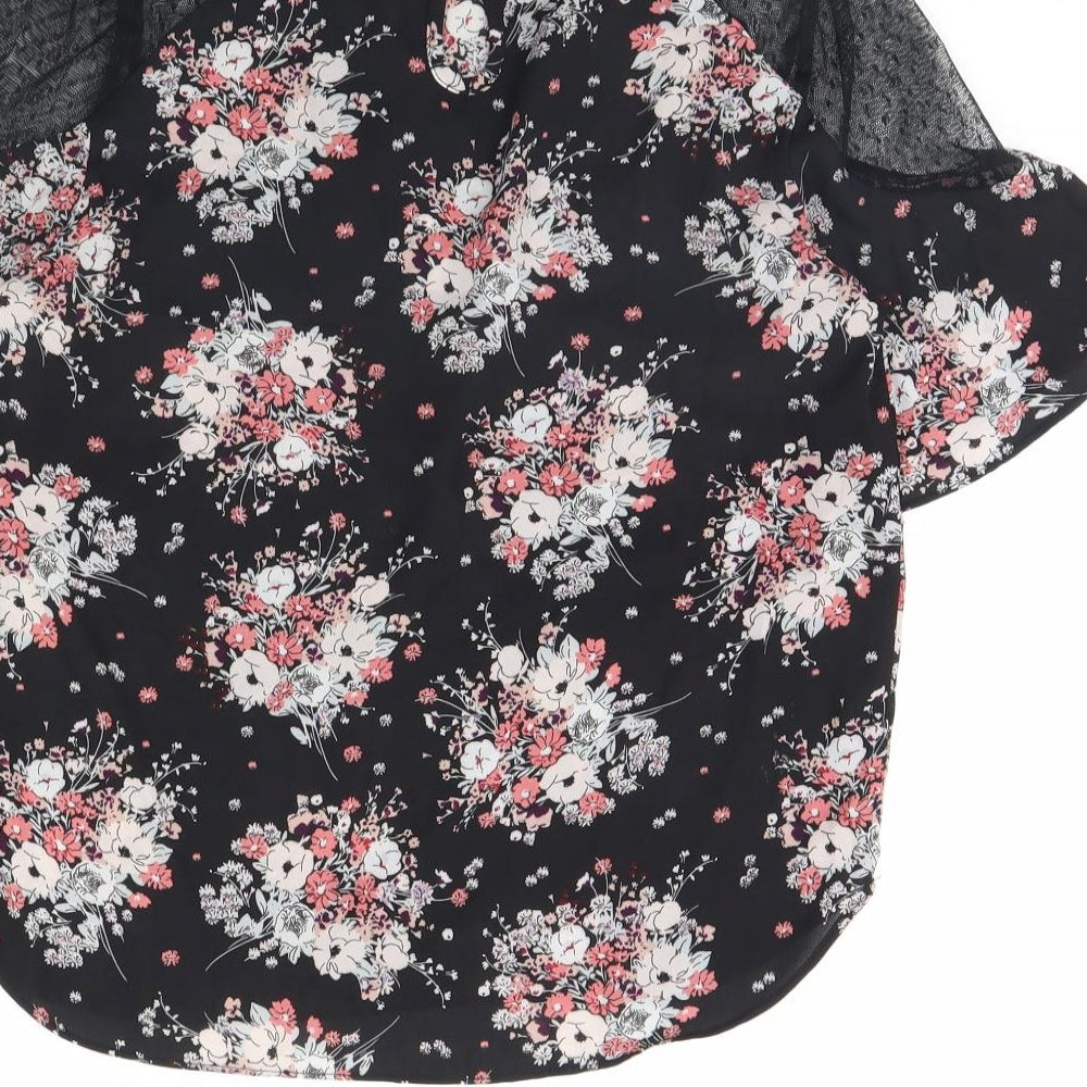 Primark Womens Black Floral Basic Blouse Size 12