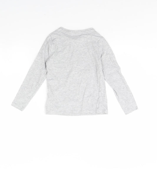 Pep & co Boys Grey Basic T-Shirt Size 7 Years - Skull