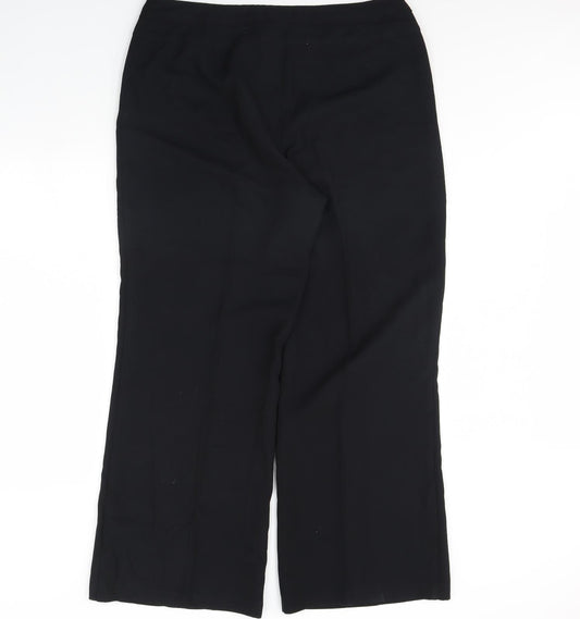Womens UK Size 40 in M&S Regular Fit Dress Pants Black Trousers