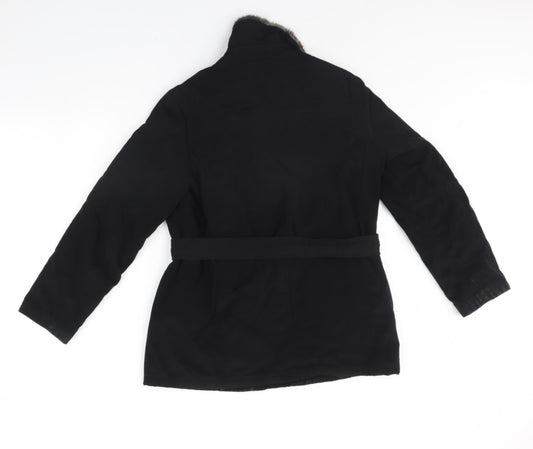 Womens UK Size 8 NEXT Black Rain Coat