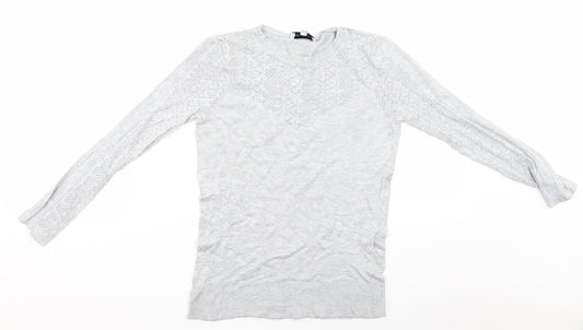 Womens UK Size 6 Warehouse Grey Pullover Jumper