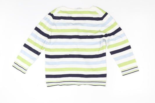 Artigiano Womens Multicoloured Striped Pullover Jumper Size L