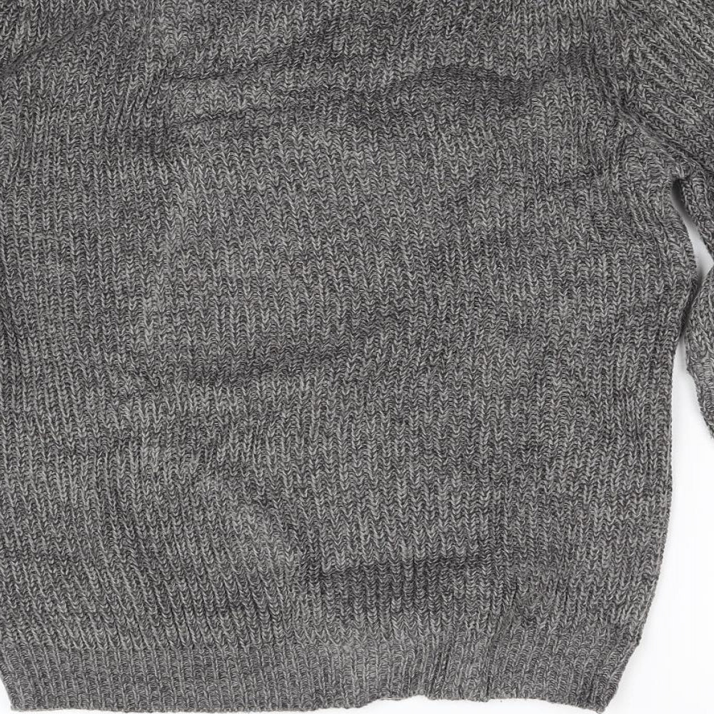 George Mens Grey Knit Pullover Jumper Size S