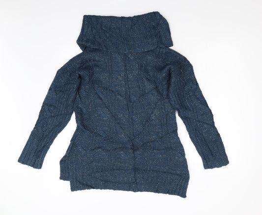 Peacock's Womens Blue Knit Pullover Jumper Size S