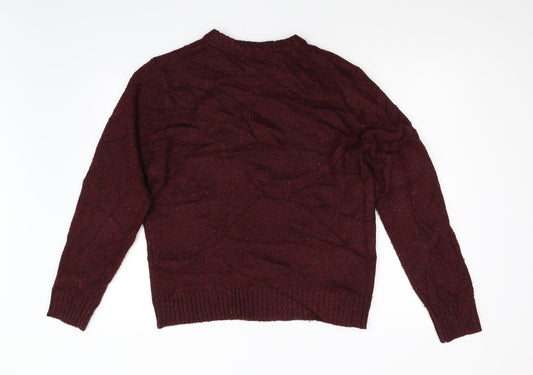 George Mens Red Knit Pullover Jumper Size S